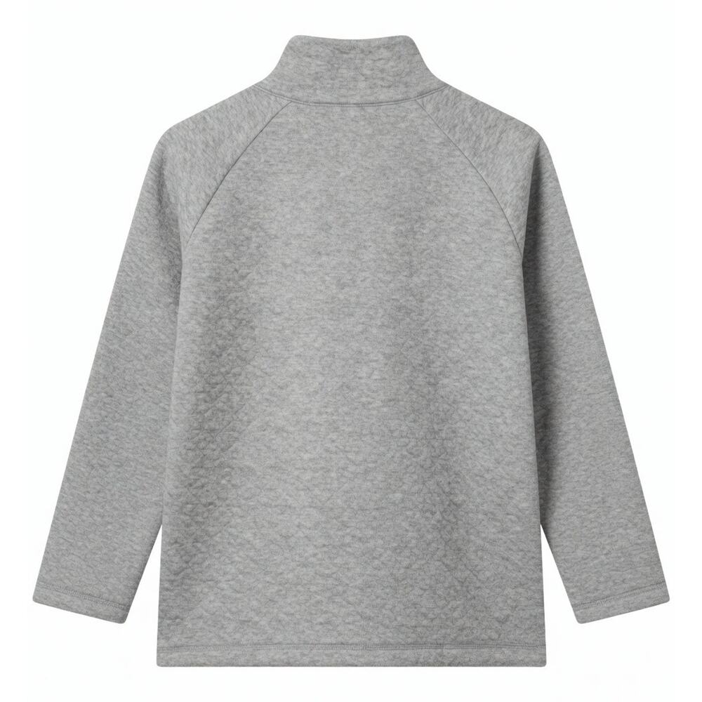 T by Talbots Large Gray Textured Sweater Top Metallic Snowflake V-Neck Cozy Warm - Picture 3 of 8